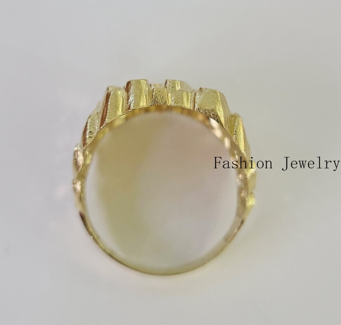 Solid 10K Yellow Gold Men’s Nugget Ring Statement Band Brand New Fine Jewelry