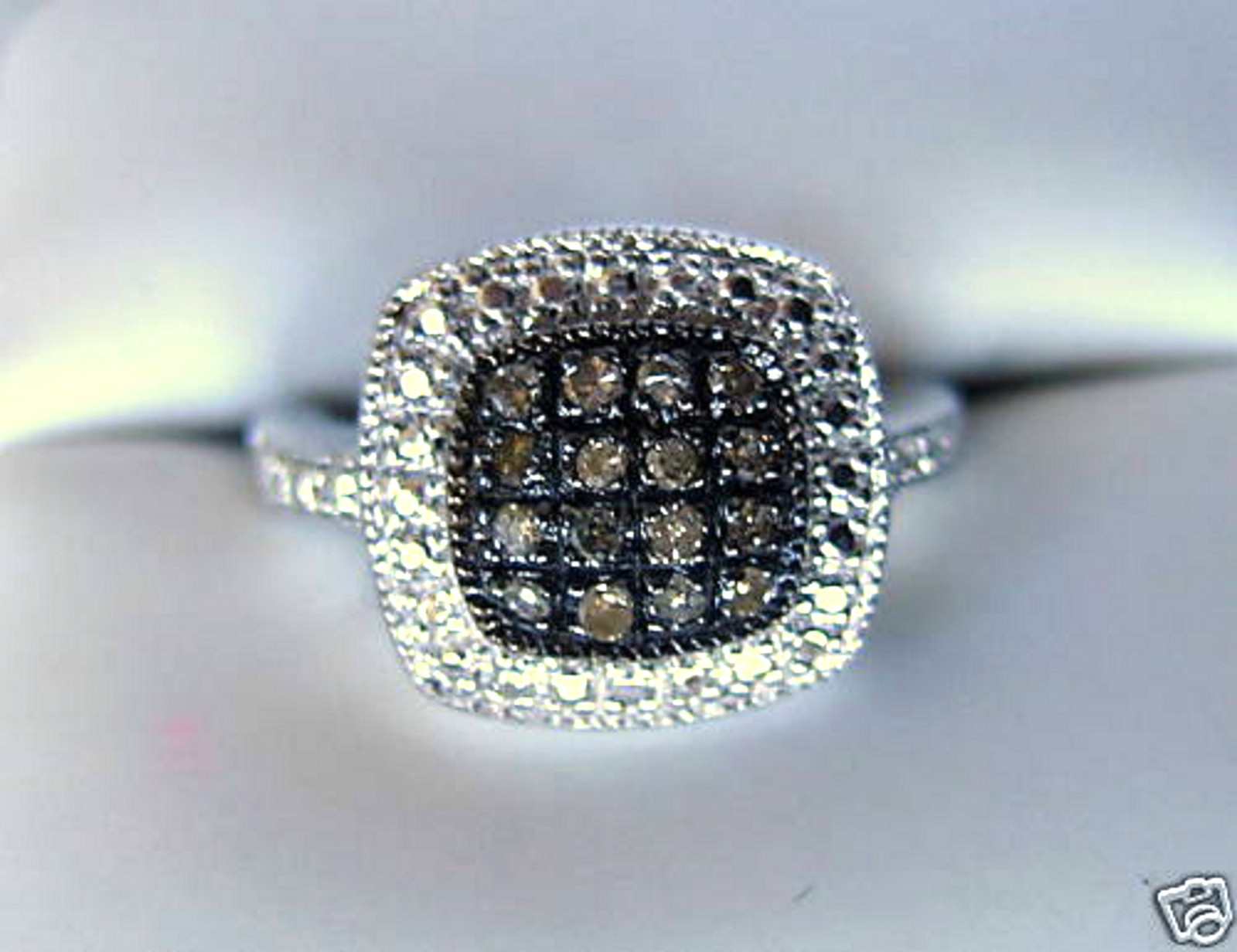.20 CT Champagne Color Diamond Ring Sterling Silver .925 Cocktail Fancy Color I2
