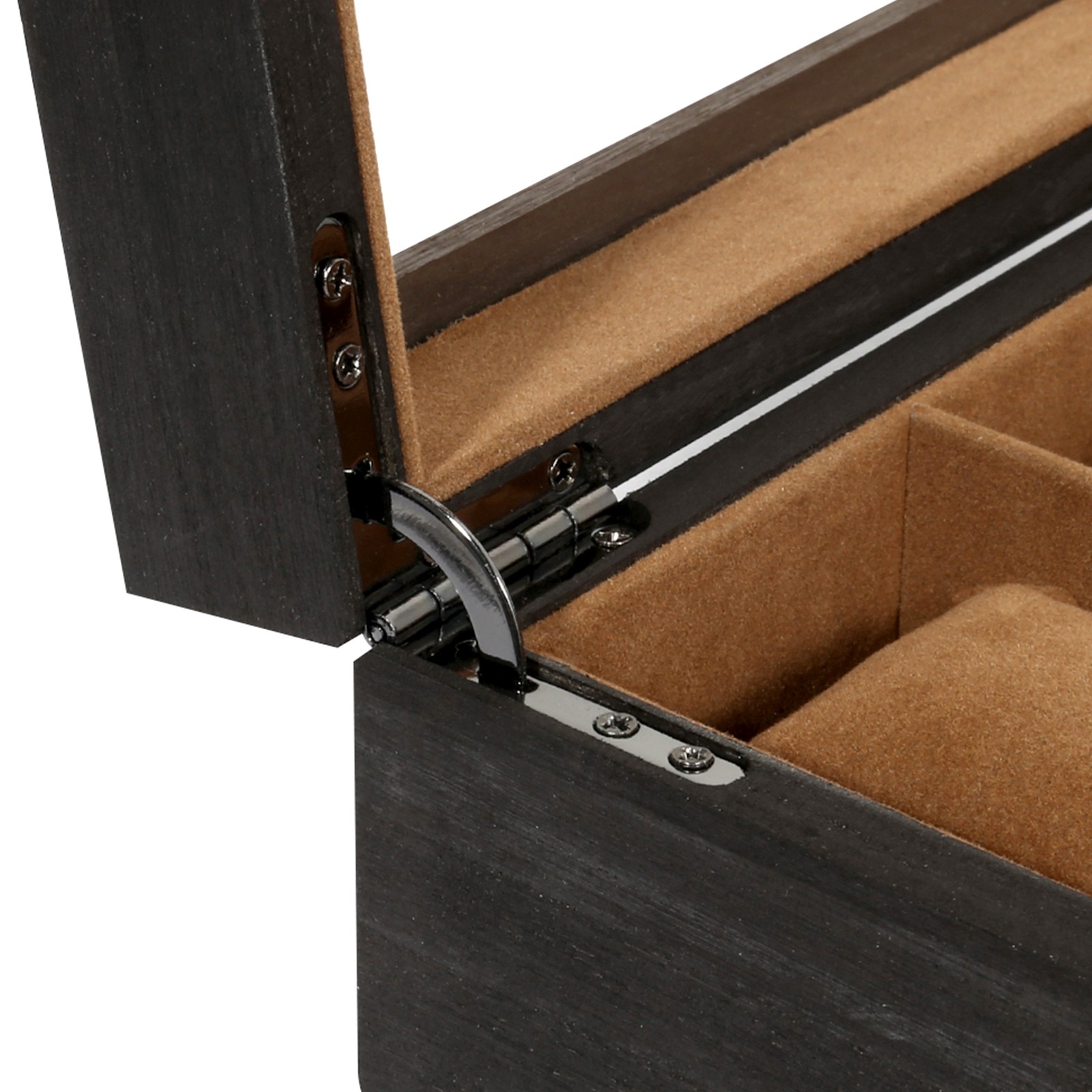 6 Slots Watch Box Solid Wood Watch Case with Clear Top Storage Display Case Gift