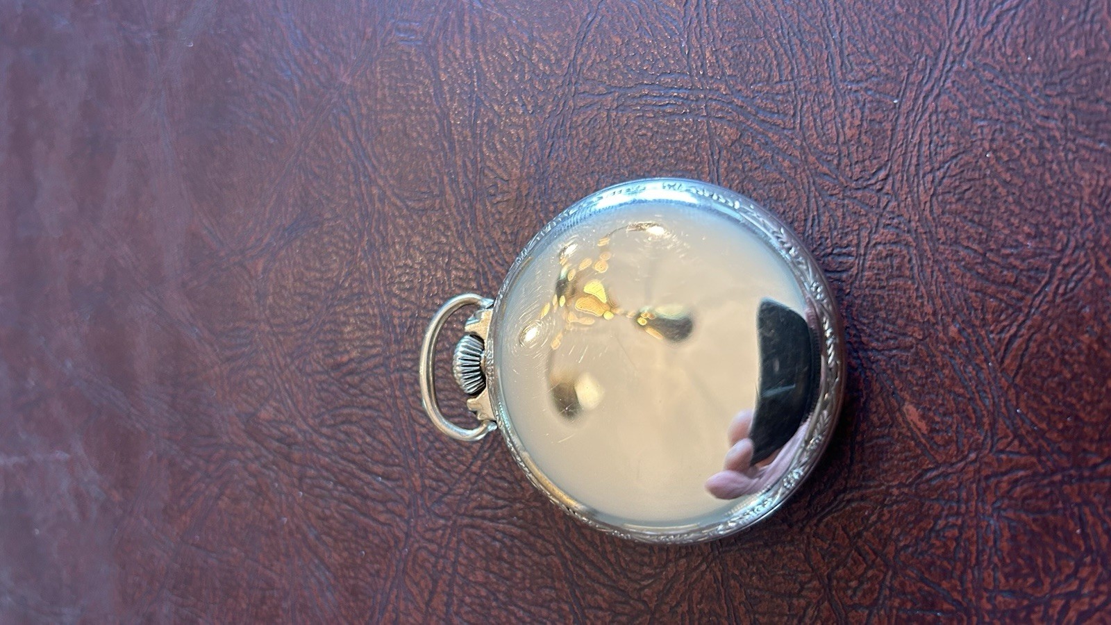 Elgin Open Face Pocket Watch Mechanical Manual Gold Case White Arabic Dial