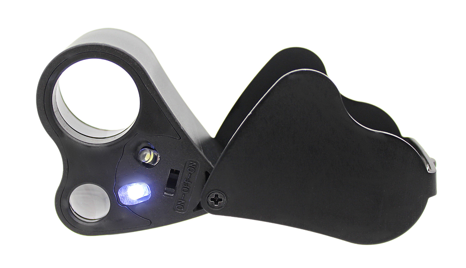 With LED 30X 60X Black Illuminated Jewelry Magnifier Foldable Magnifying Glass