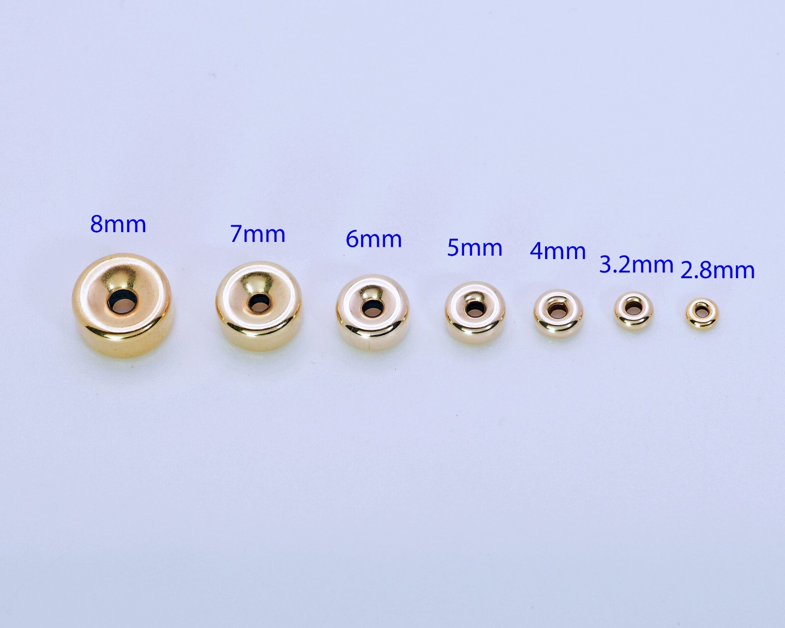 4.2mm 14k Solid Gold Smooth Donut Rondelle Bead Spacer (10)