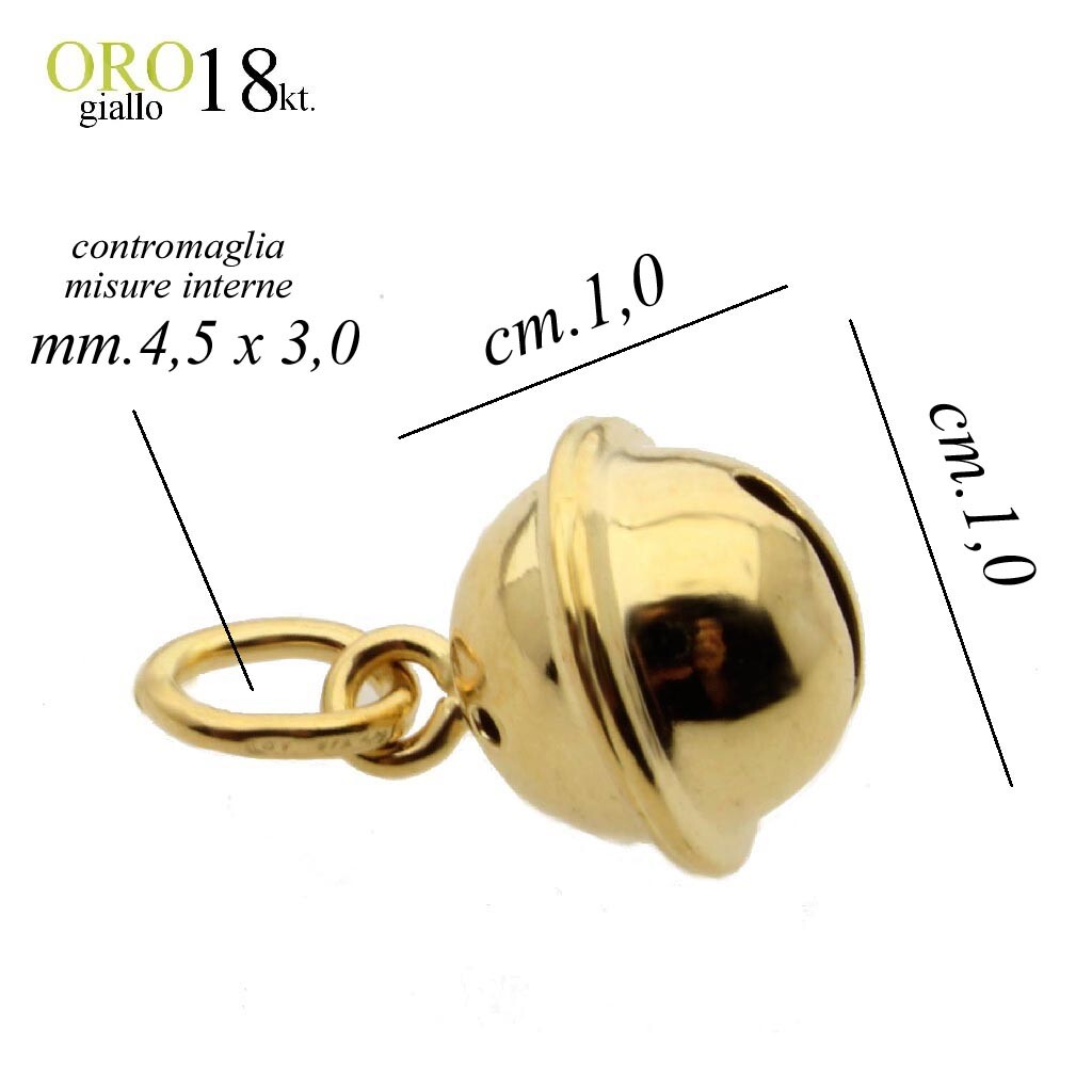 18kt YELLOW GOLD CALL ANGELS BELL pendant. 750/1000 Birth Pregnancy