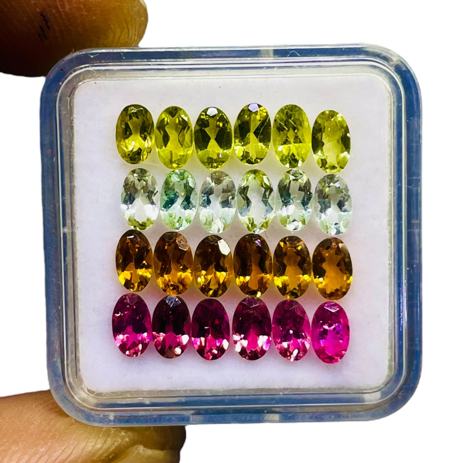 VVS 24 Pcs Natural Multi Tourmaline 5x3mm Oval Cut Loose Untreated Gemstones
