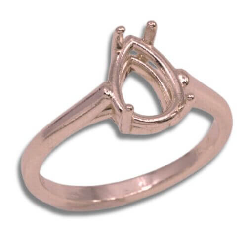 (7x5mm -13x9mm) Pear Shape Single Cathedral Ring Setting (Ring Sizes 4-11 )