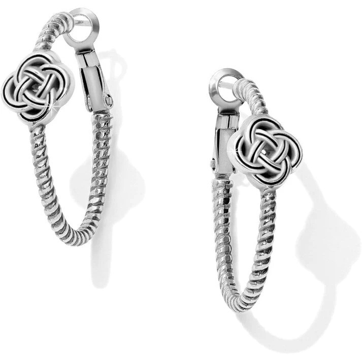 NWTag Brighton INTERLOK KNOT ROPE Lever Back Silver Earrings MSRP $44