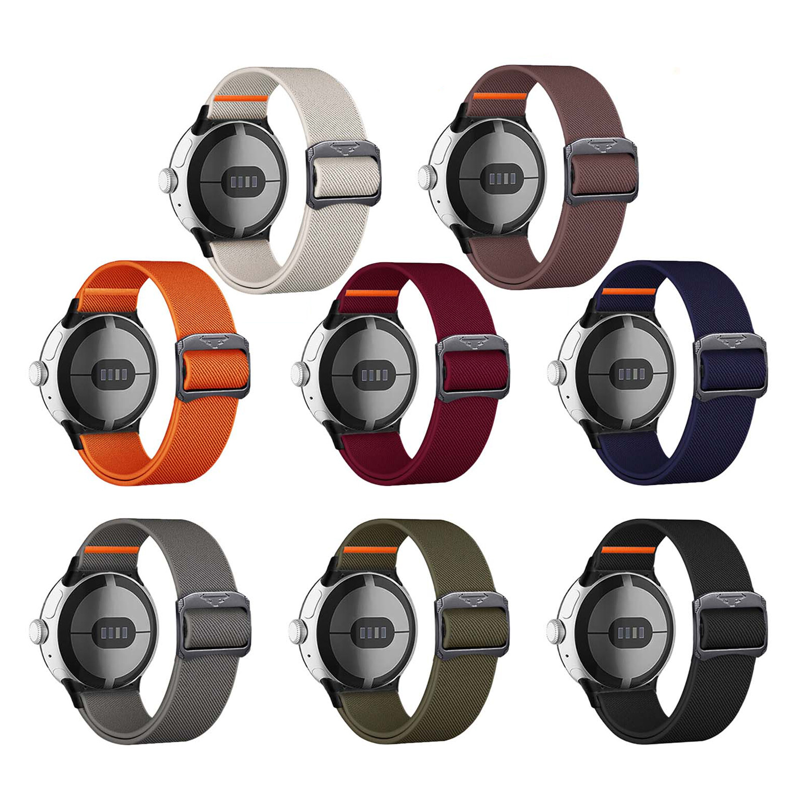 For Google Pixel Watch 3 2 1 41mm/45mm Elastic Nylon Bullhead Buckle Band Strap