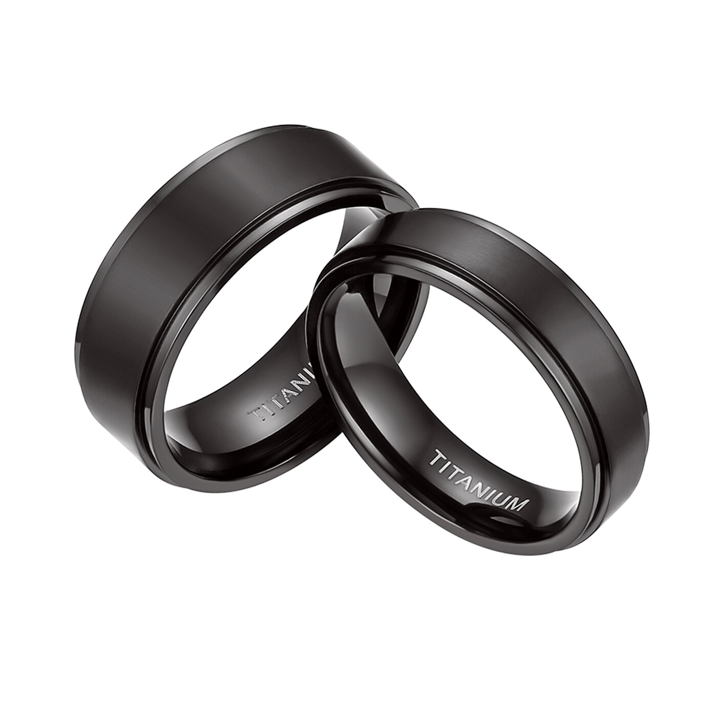 Men’s Women’s 6mm 8mm Black Titanium Rings Couple Wedding Band Matte Comfort Fit