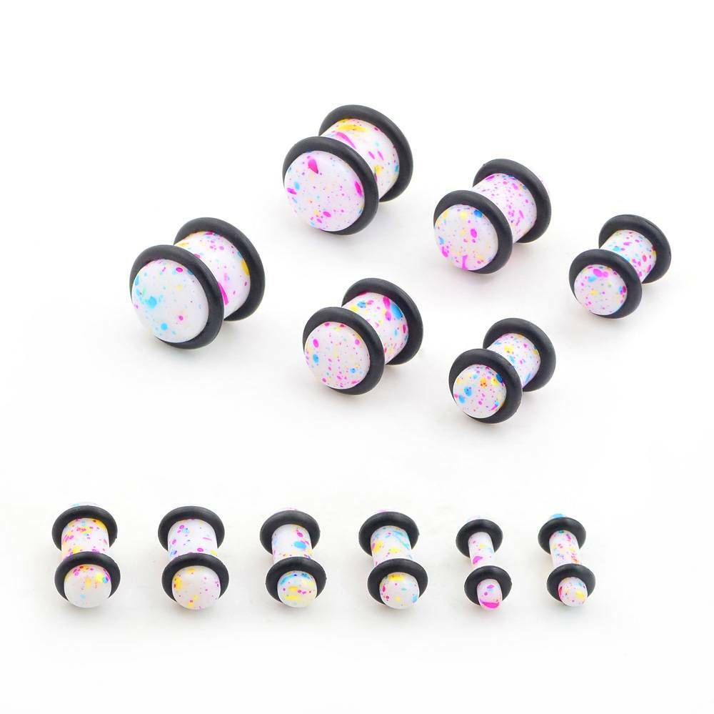 12-18pcs Acrylic O-Ring Ear Plug Gauge Stretcher Kit Expander 14G-20MM Earrings