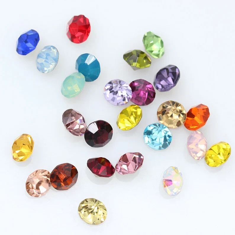 144pcs Pointed Back Rhinestones Tiny Loose Rhinestone Sparkling Crystal Beads