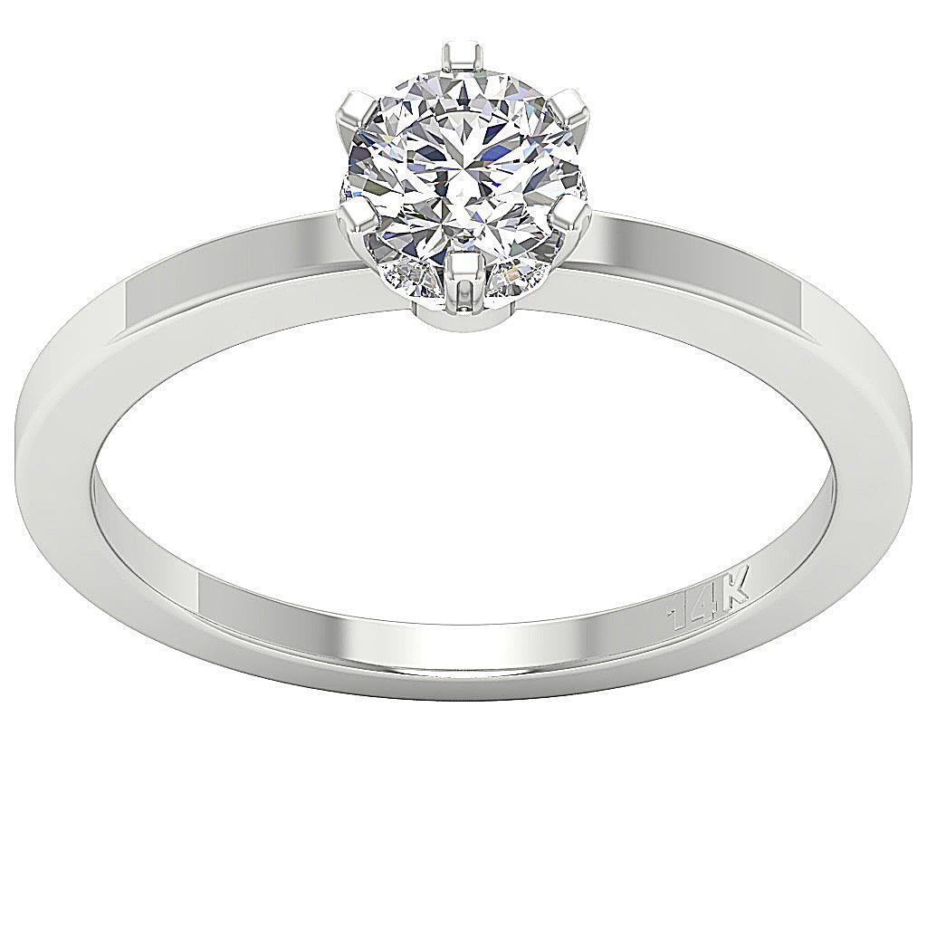 VS F 1.10 Ct Six Prong Solitaire Wedding Lab Grown Diamond Ring 14K Yellow Gold