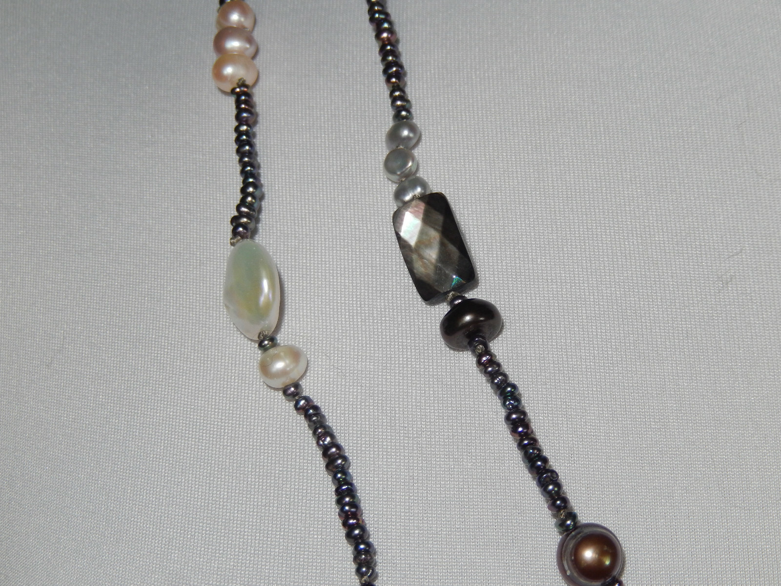Stephen Dweck Long Station Necklace Tahitian Mother Of Pearls 42″ New