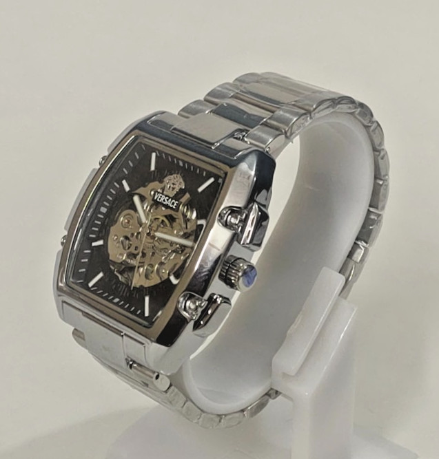 Luxury Versace Skeleton Automatic Black Dial Swiss Made For Man’s Wrist Watch