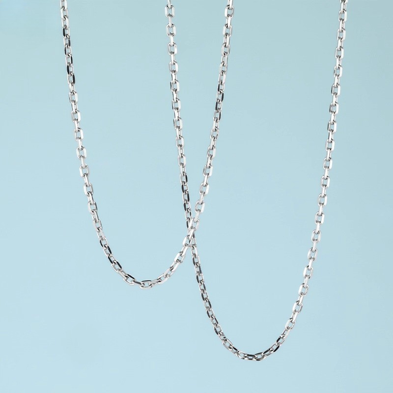 Pure Platinum 950 Chain Women Lucky 1mm-1.5mm O Link Necklace 17-24inch