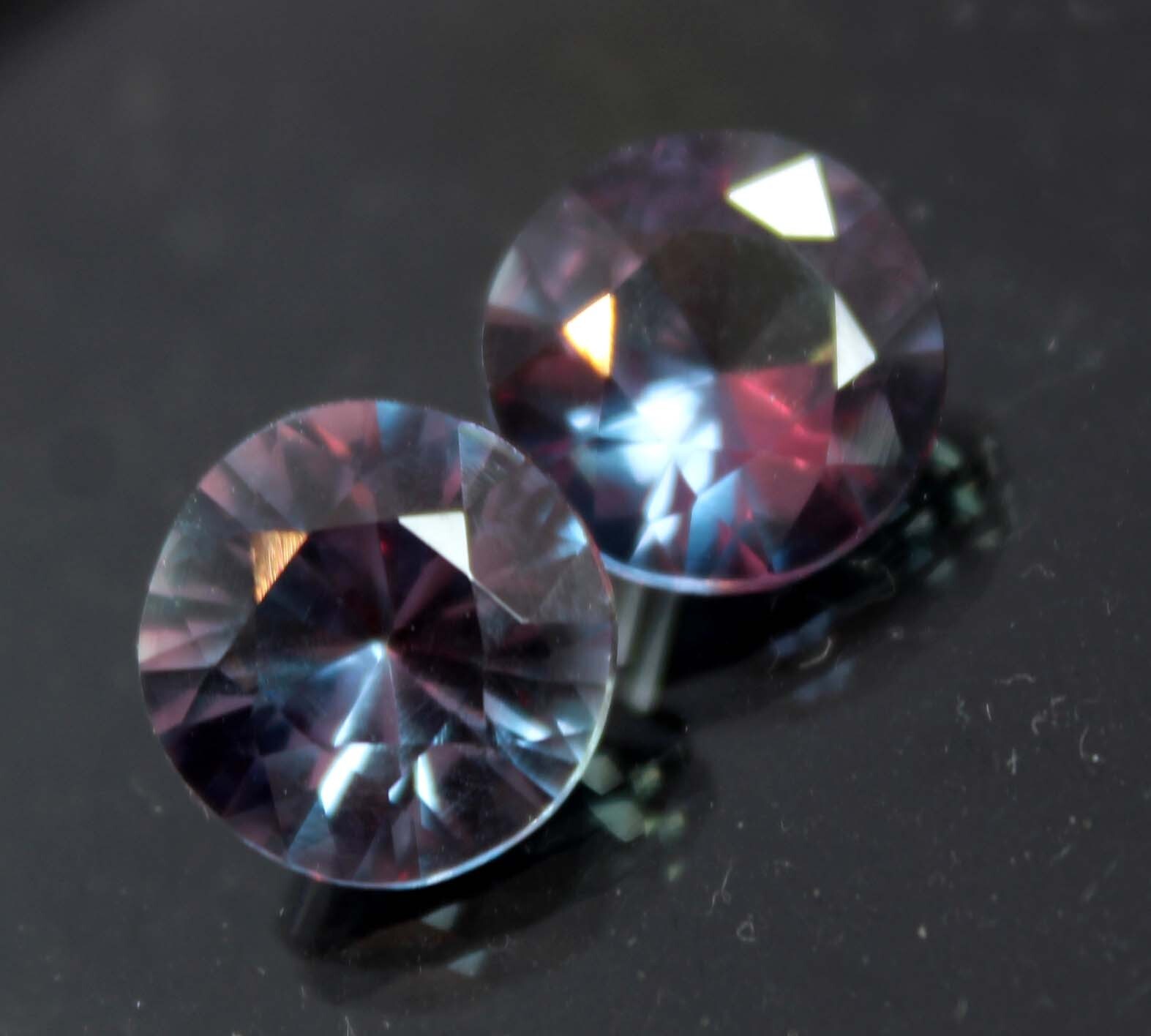 14 Ct Natural Alexandrite Round Color Change AA+CERTIFIED Gemstone Pair