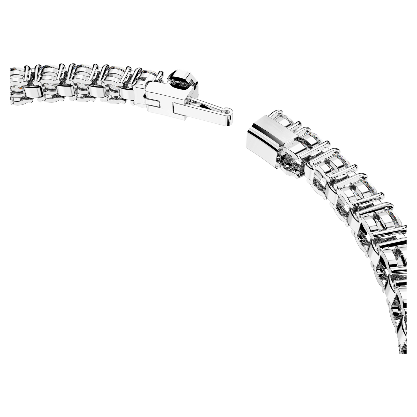 Swarovski Matrix Tennis Bracelet, Round Cut White, Rhodium Plated, Small 5648936