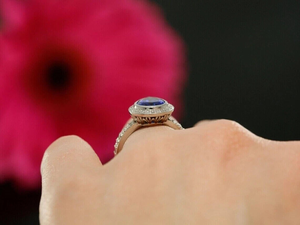 2Ct Pear Cut Lab-Created Sapphire Teardrop Engagement Ring 14K White Gold Plated