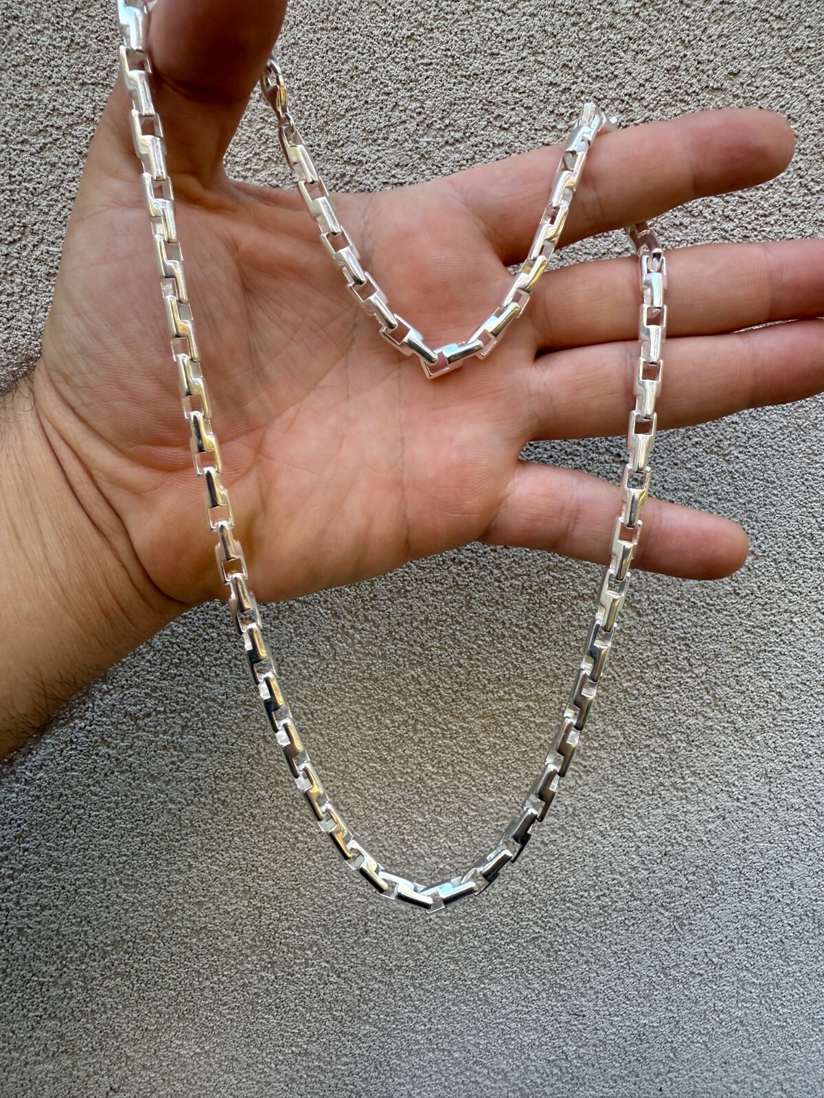Real 925 Sterling Silver Handmade Custom 6mm Bullet Rolo Chain Necklace 18-28″