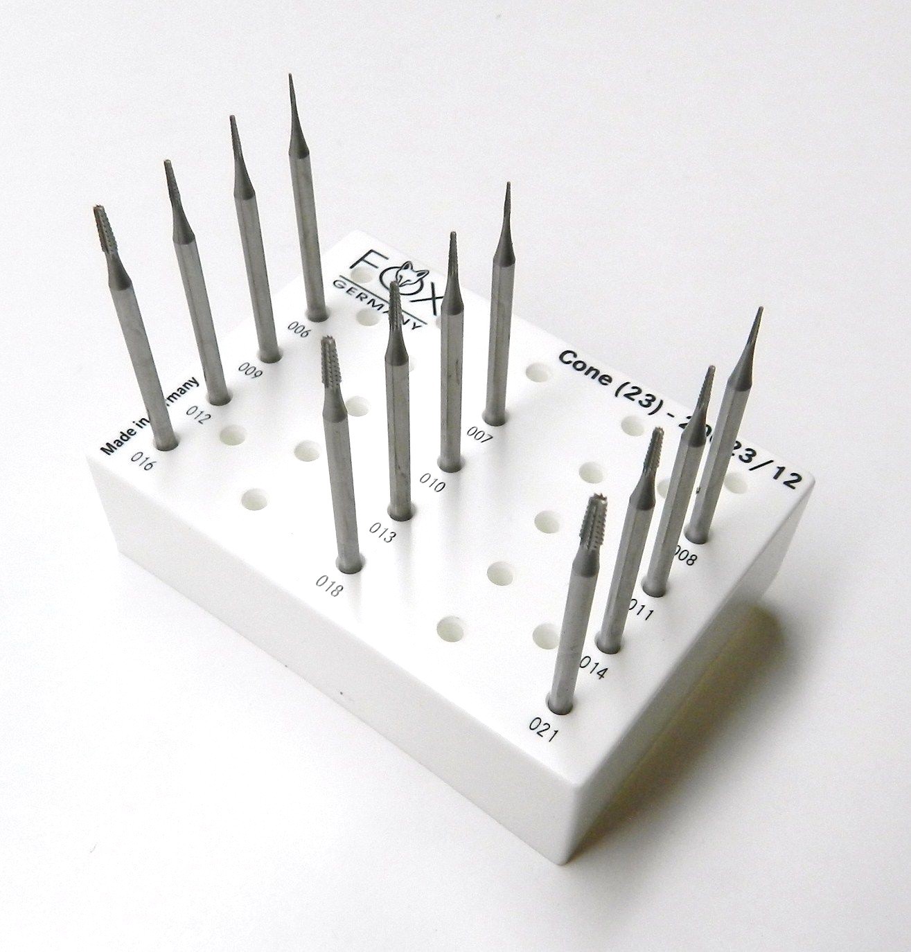 Jewelry Making Burs Fig 23 Cone Tapered Cross-Cut Jewelers Bur 12 Pc Set 006-021