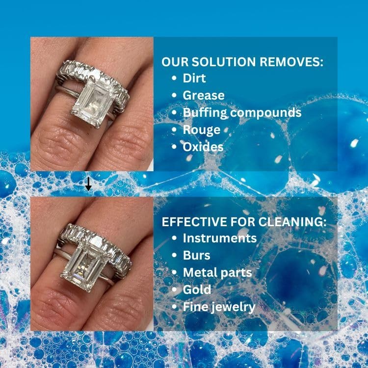 GemOro Jewelry Cleaner Solution Concentrate | For 128 Fl Oz (Pack of 1)