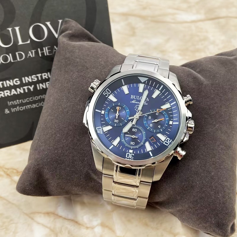 Bulova Marine Star Blue Dial Chronograph Men’s Swiss Quartz 96B256 Watch 43MM