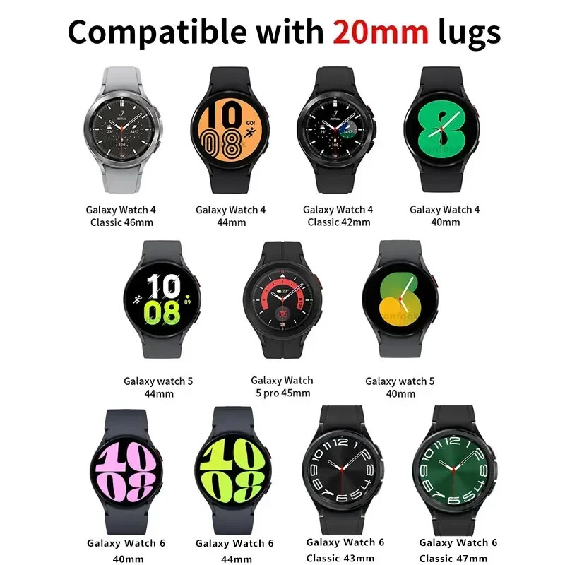 Silicone Band Strap+Case for Samsung Galaxy Watch 4 5 6 7 40/42/43/44/45/46/47mm
