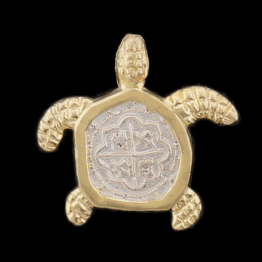 Atocha Sunken Treasure Jewelry – Small Silver Coin Turtle Pendant