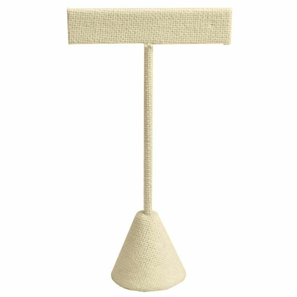 Modern Beige Linen Earring Display T Stand Display Showcase Jewelry Display
