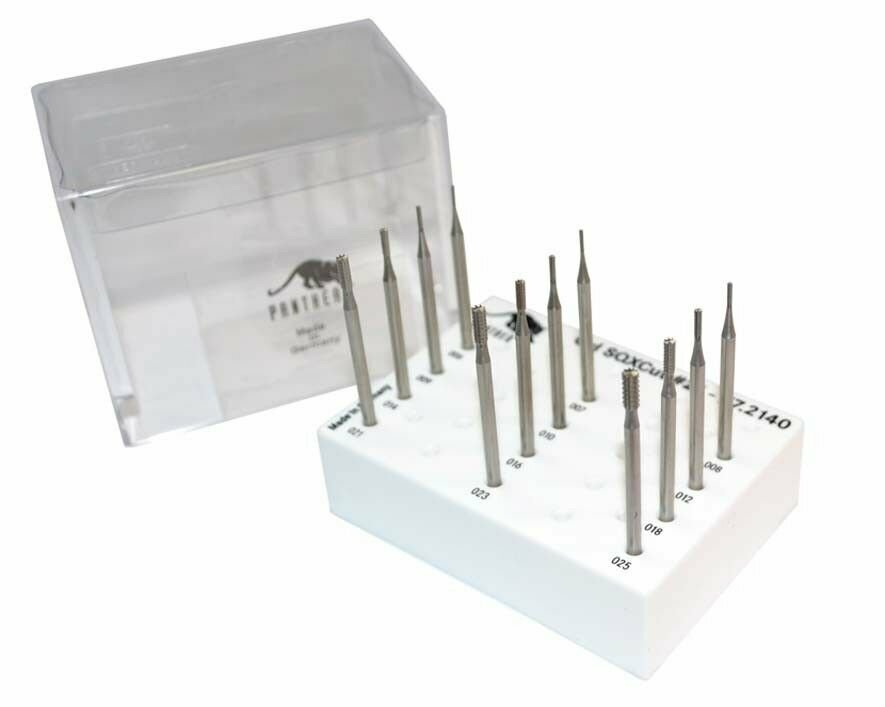 12-Piece Panther Cylinder Cross-Cut Bur Set Sizes 0.60 to 2.50 MM Jewelry Tools