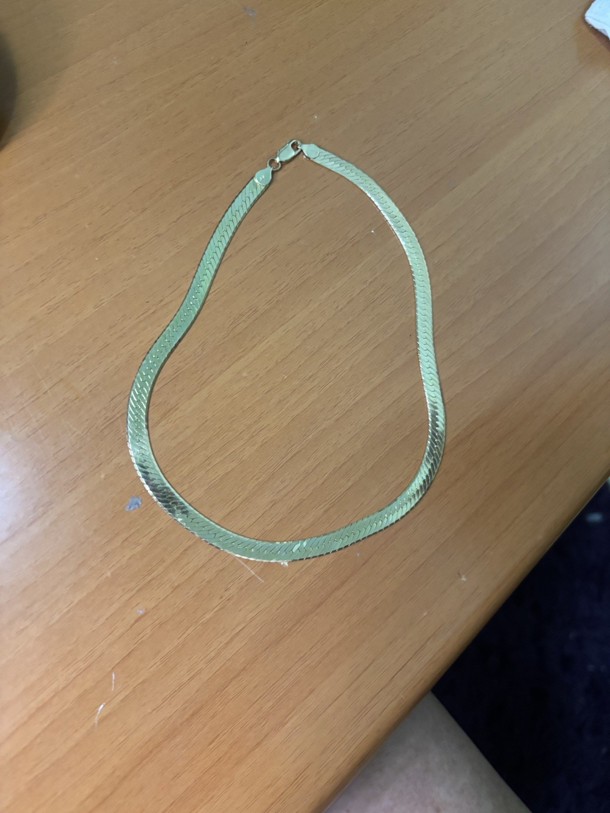 14k Gold SOLID REAL Herringbone Necklace