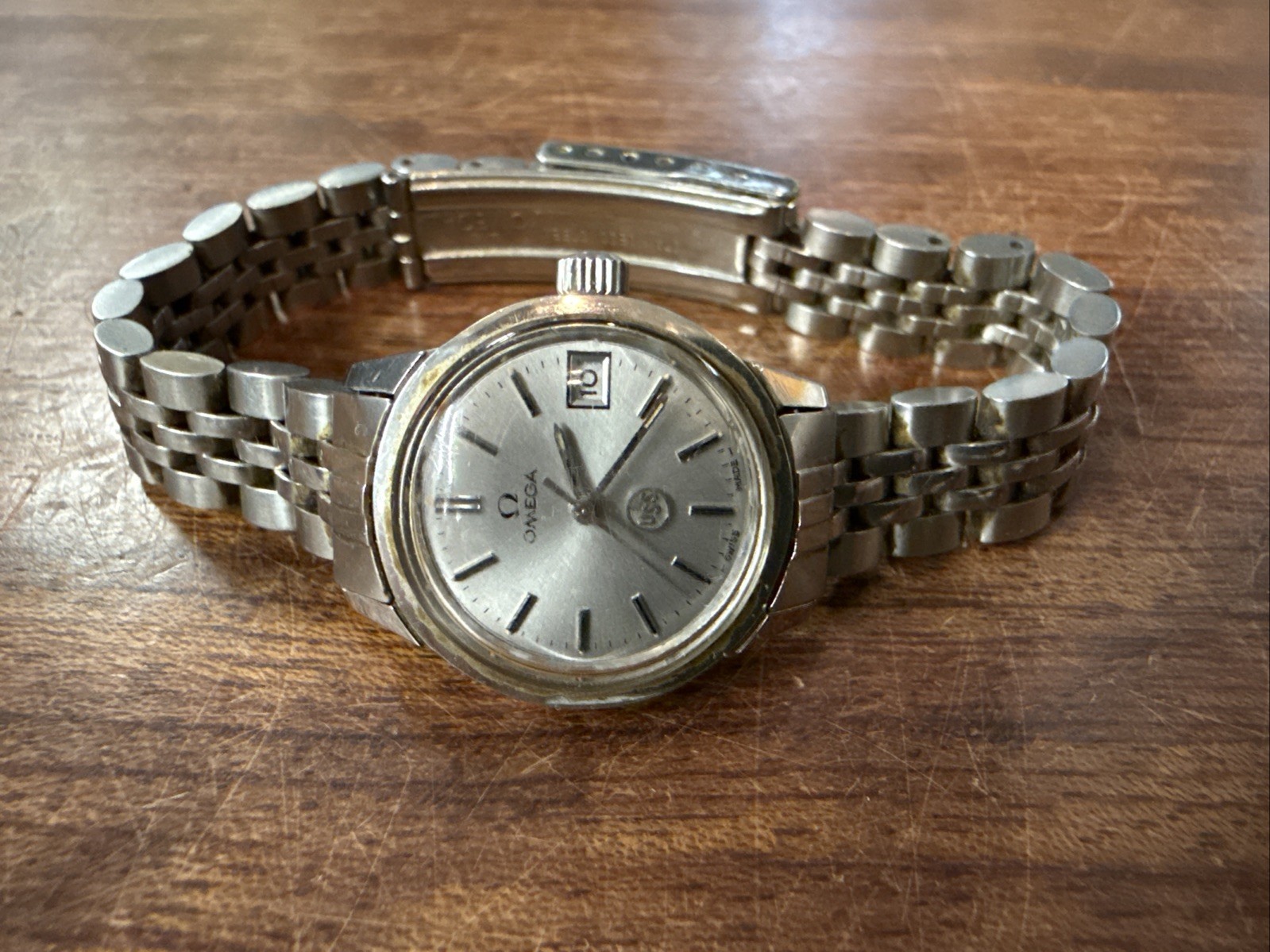 OMEGA Automatic Ladies 22mm USS stamp U.S steel Company 40 Years Service Works