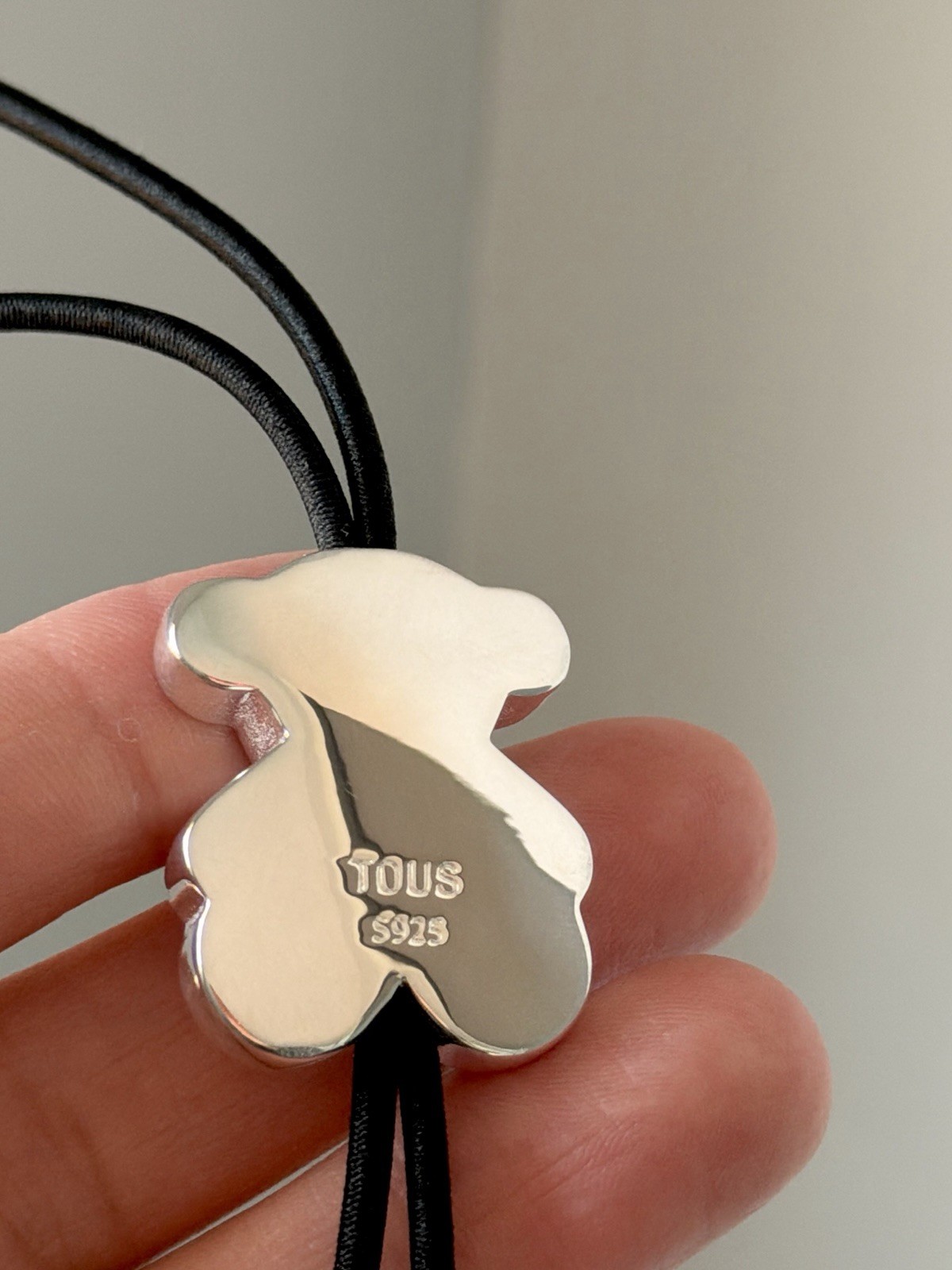 TOUS S925 Bear Adjustable Elastic Cord Necklace New