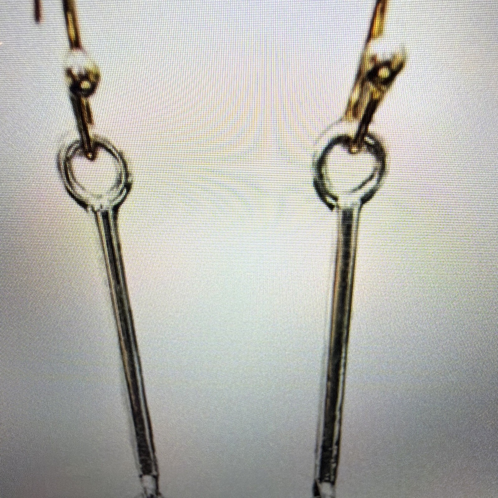 Silver Tone Blue Teardrop Stone Dangle Drop Earrings Hook Bezel Setting
