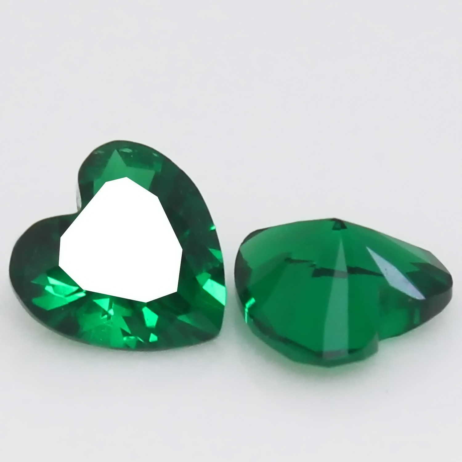 Natural Certified MUZO Colombian Green Emerald 9.00 MM Heart Pair Gemstones