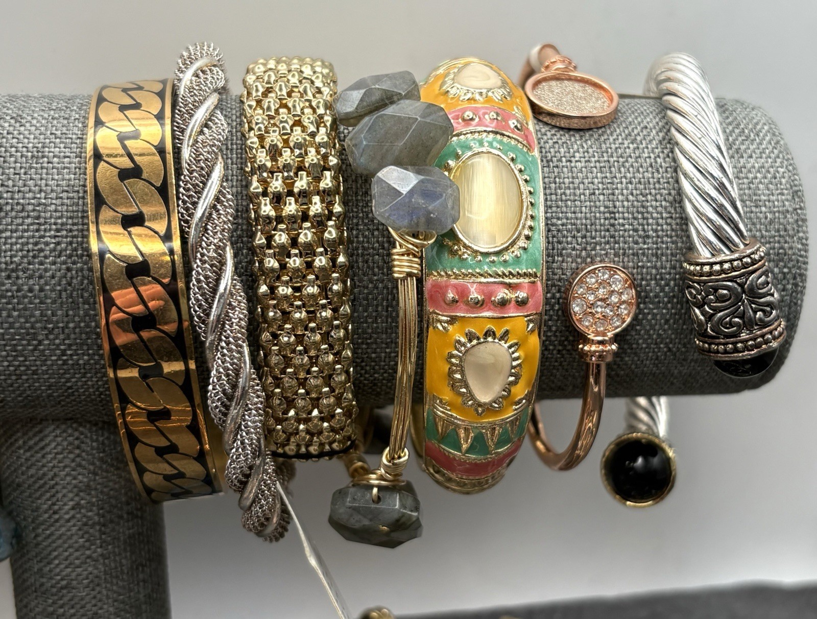 VTG – Modern Boho Ethnic Mixed Metals Jewelry Lot Bracelet Bangle Cuff