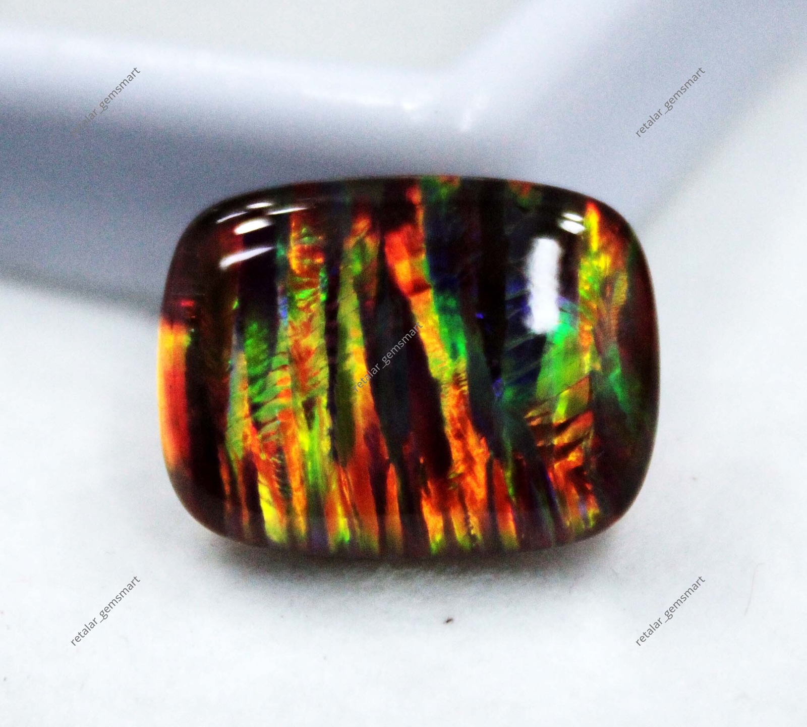 Australian Fire Opal Doublet 10.10 Ct Natural Certified Gemstone