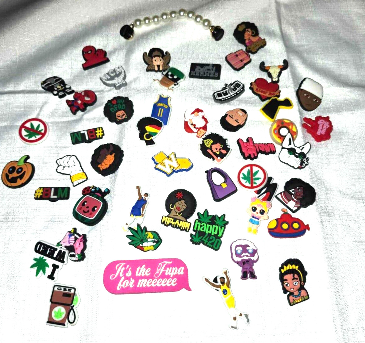 Adult 50 Mixed Bracelet or Shoe Charm Lot Random Mix Fit for Croc Lot 2