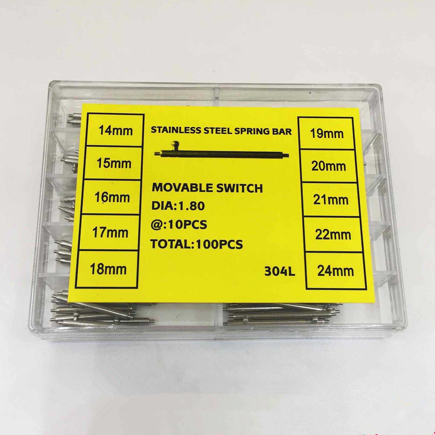 Box of 1.5mm 1.8mm Thick Quick Release Watch Band Spring Bar 14mm-24mm NEW