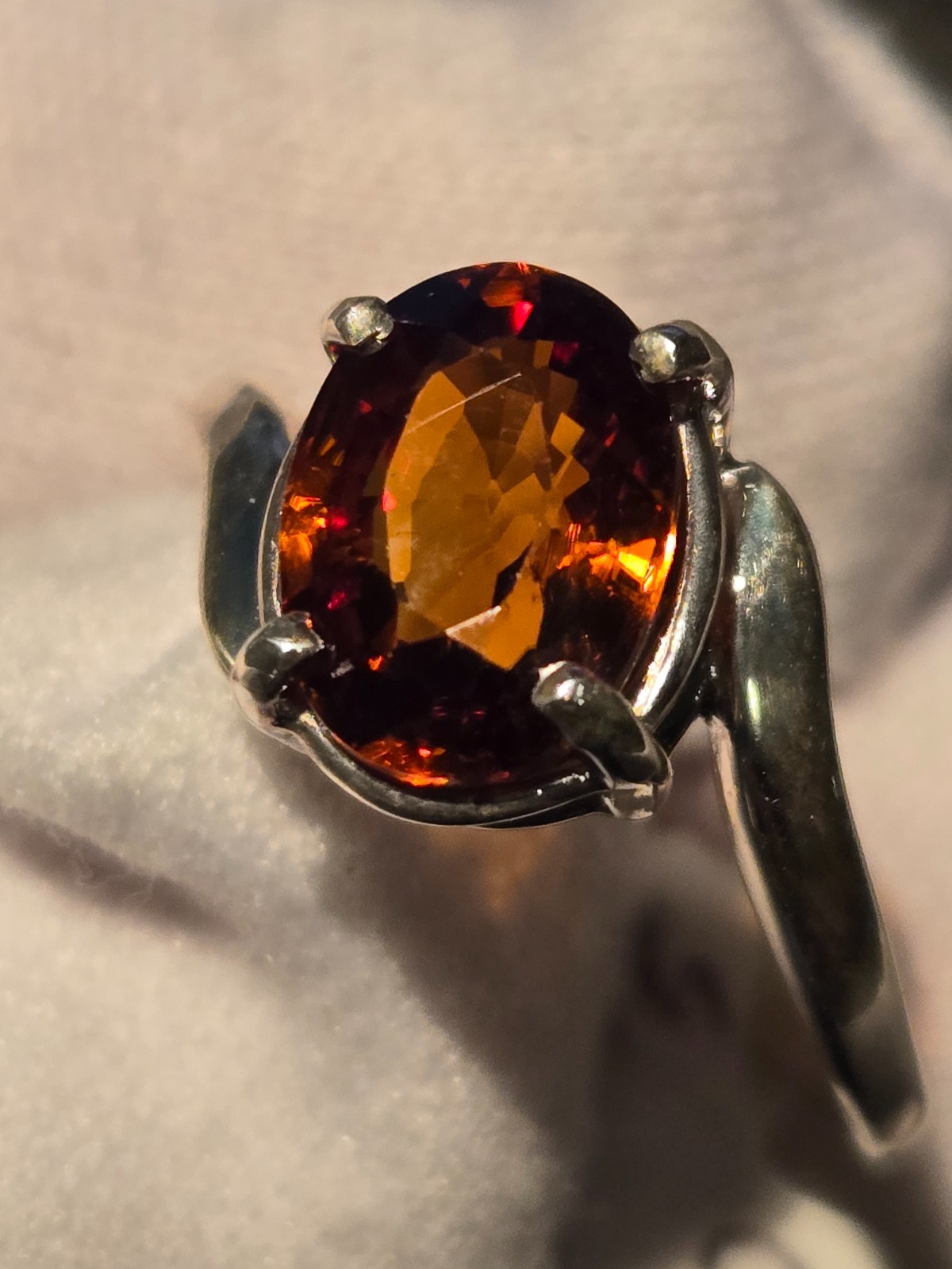 FINE IMPERIAL ZIRCON STERLING SILVER RING! 2.86CT, RICH COLOR, DEPTH, LUSTER!!