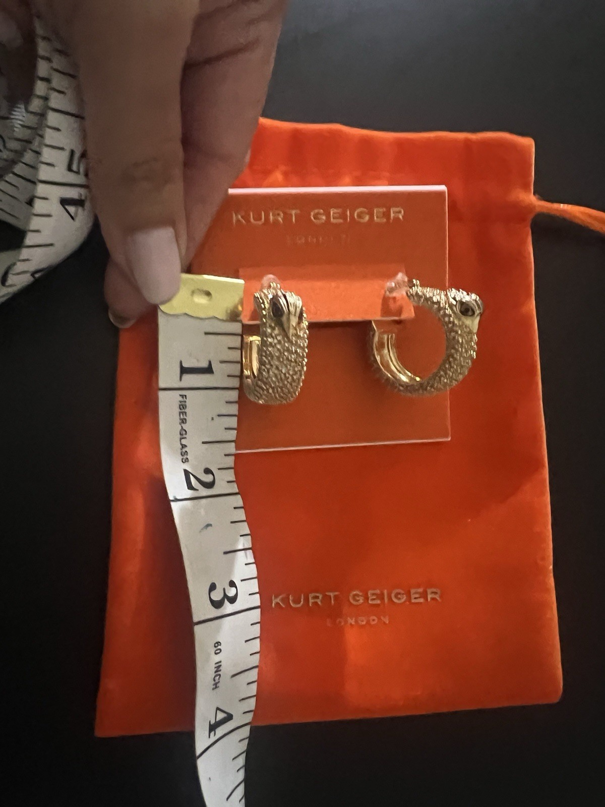 Kurt Geiger Jewelry Eagle Head Gold Huggie Hoop Earrings Crystals