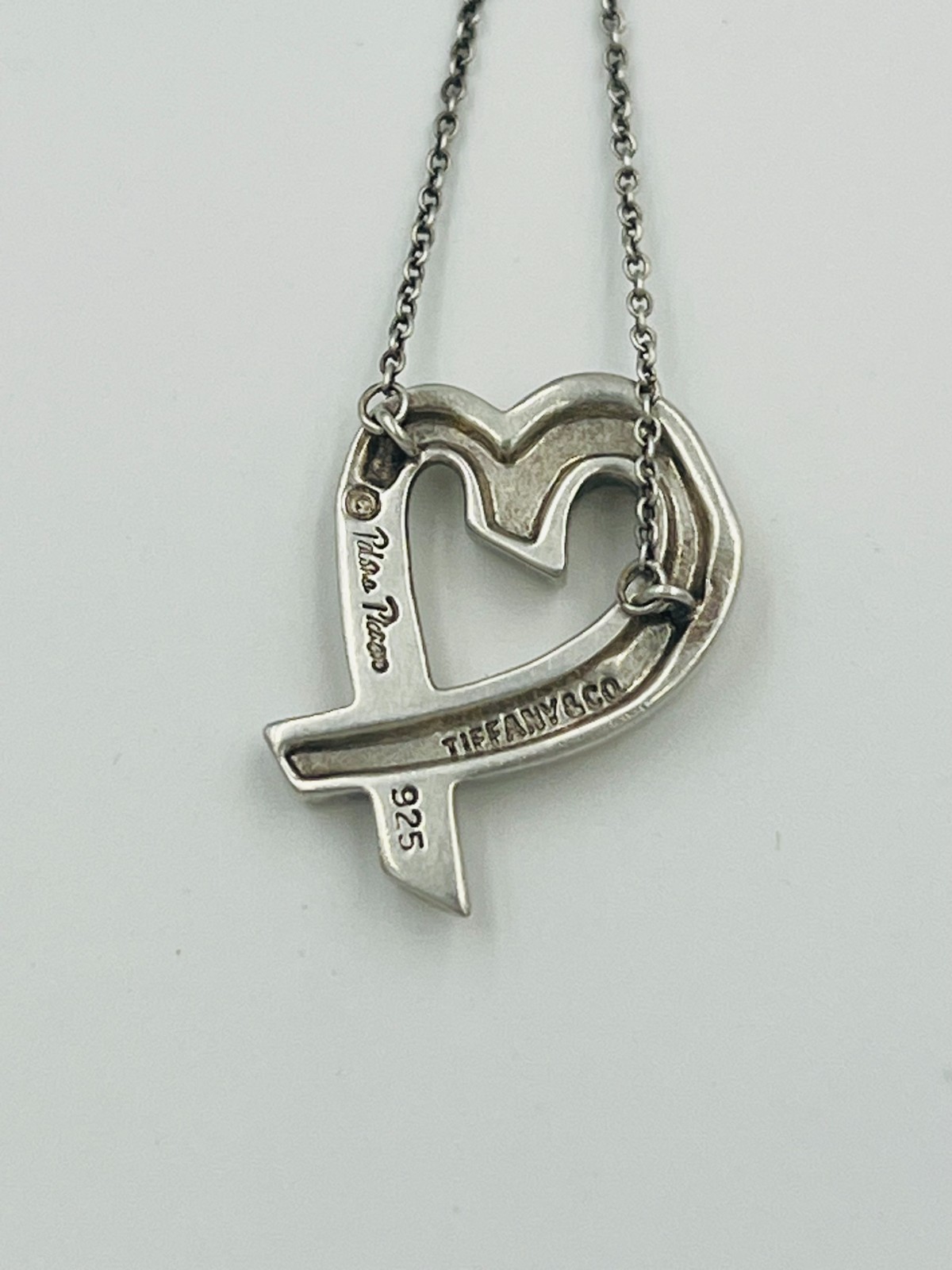 Auth TIFFANY & Co. Sterling Silver 925 Paloma Picasso Loving Heart Necklace