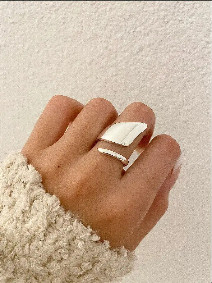 Solid 925 Sterling Wrap Silver Chunky Ring Adjustable Ring Handmade RingAll Size