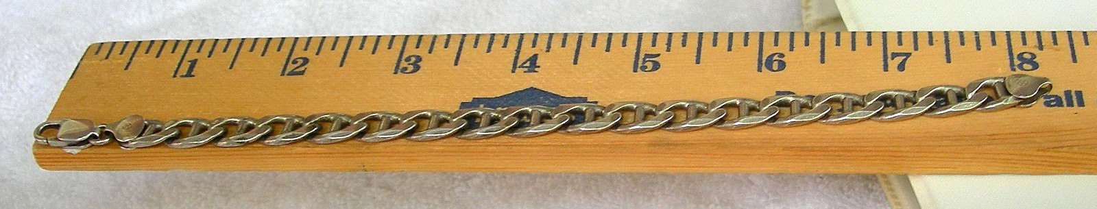 Solid MARINER Chain Bracelet .925 Sterling Silver 7.8mm, 22.33 Grams Italy 8″