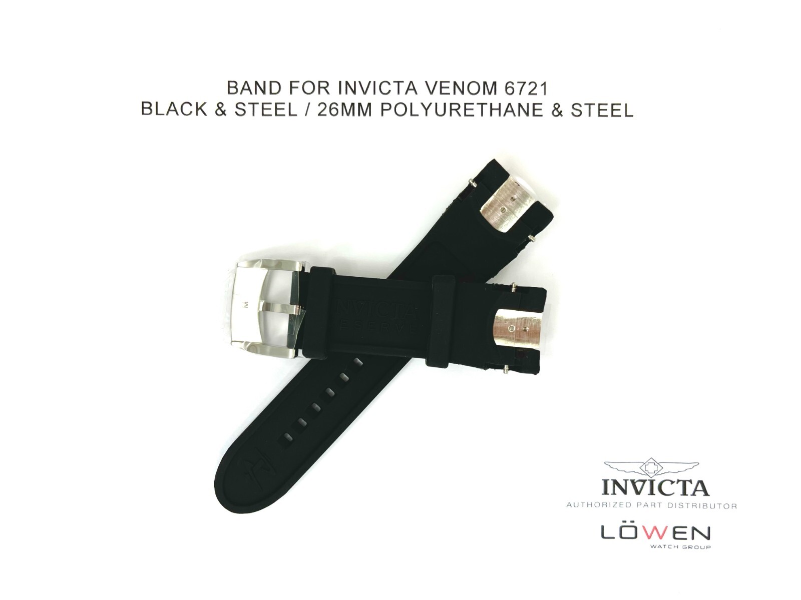 Authentic Invicta Venom 6721 Black Polyurethane 26MM Watch Band