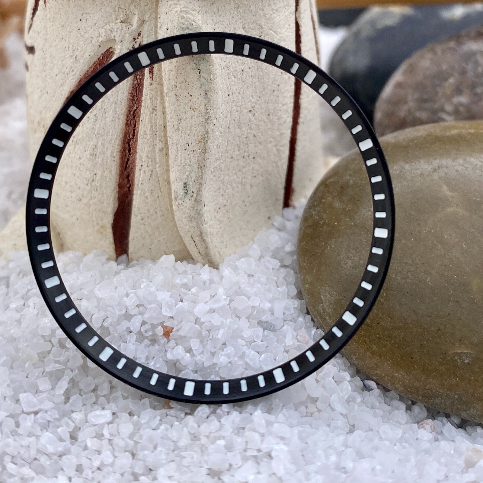 Lumed Markers Black Brushed Stainless Steel Chapter Ring for Seiko SKX SRPD