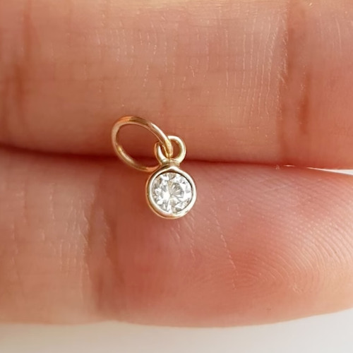 Diamond 0.5Ct Lab Created Round Cut Women’s Small Pendant 14K Yellow Gold Finish