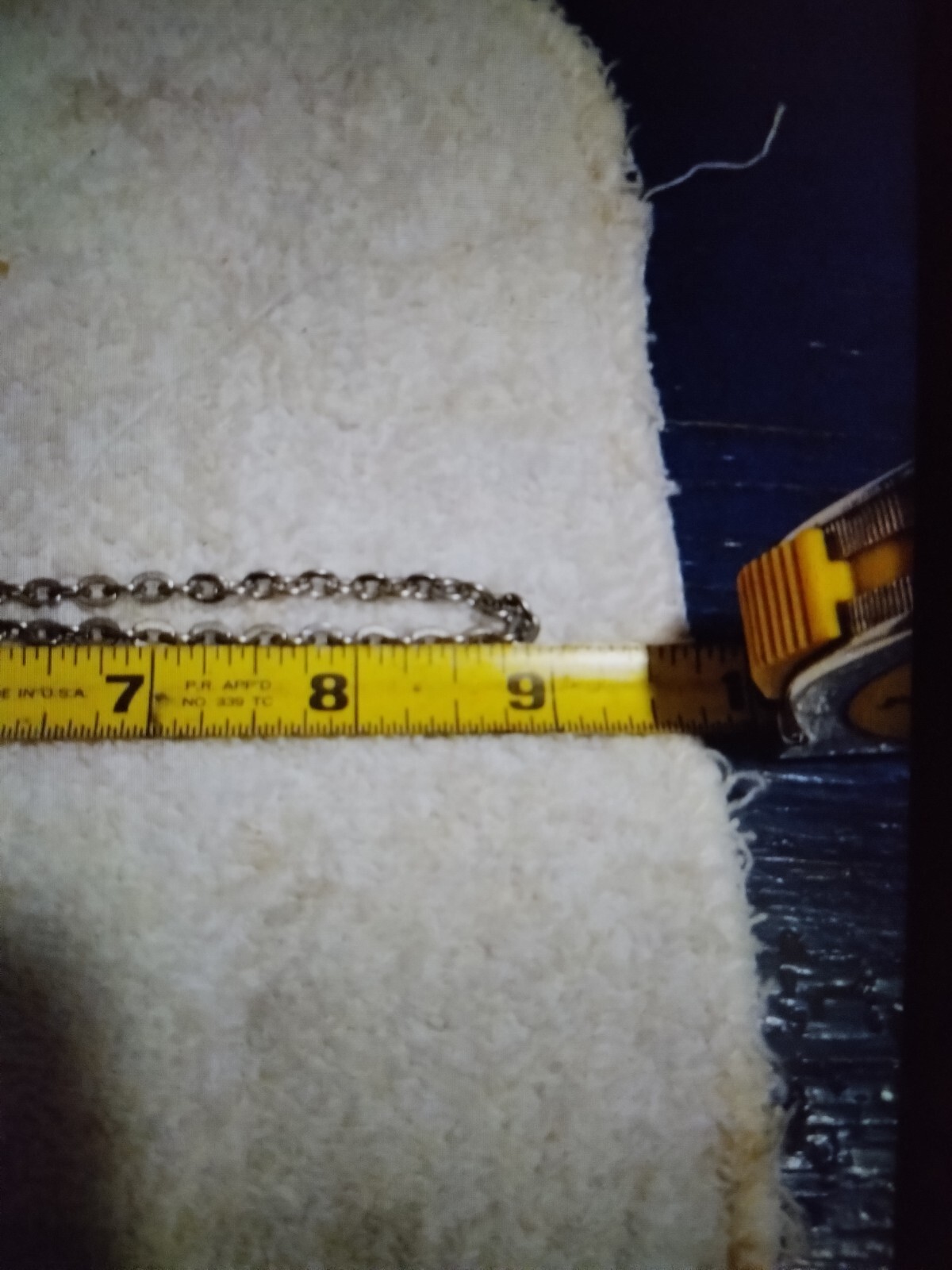 Vintage 18″ Stainless Steel Flat Cable Link Chain Stamped MA S Steel China