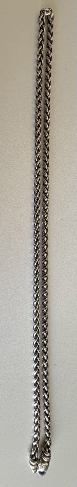 David Yurman Wheat Chain Necklace in Sterling Silver – 4mm – 22″ – FREE SHIP