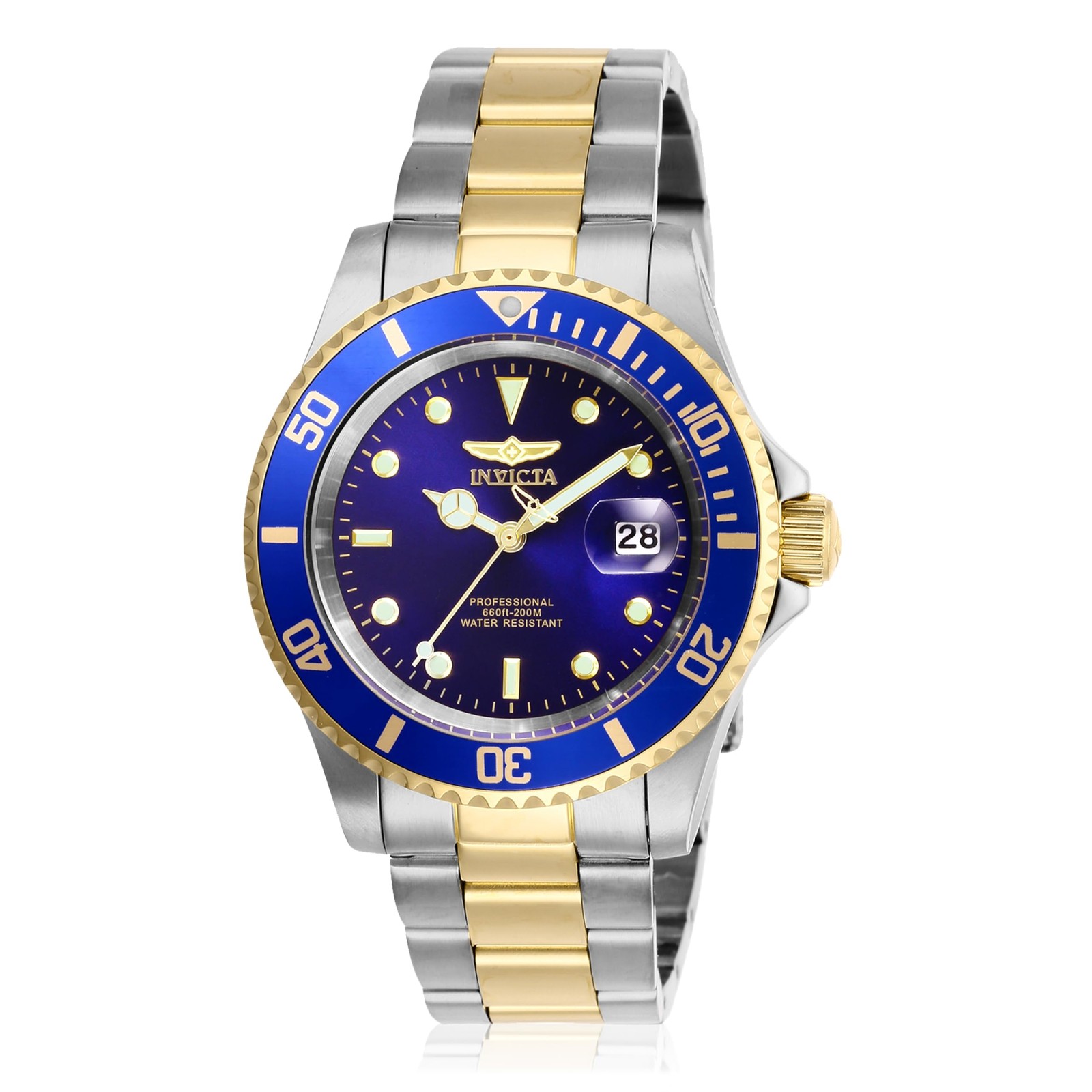 Invicta Men’s Pro Diver Quartz Watch with Stainless Steel Strap, Two Tone, 20
