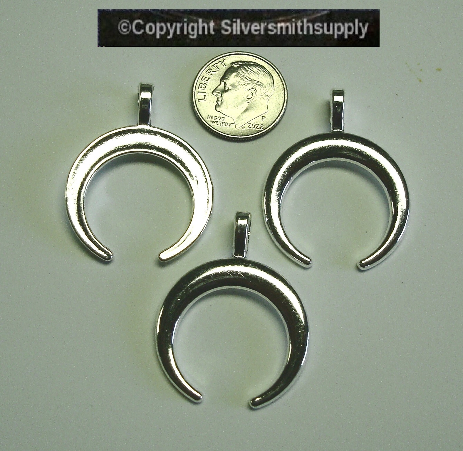 33mm NAJA Pendants Native American Style Silver Plated 3 Pendants FPS141